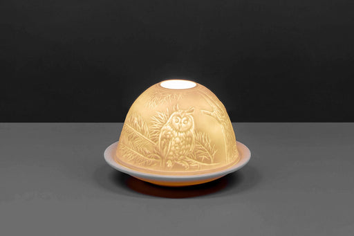 Light-Glow Owl Lithophane Dome Tealight Holder LD11089