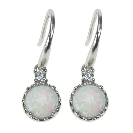 Zilver Designs Snow Opal Circle on Hook Earrings SE4679