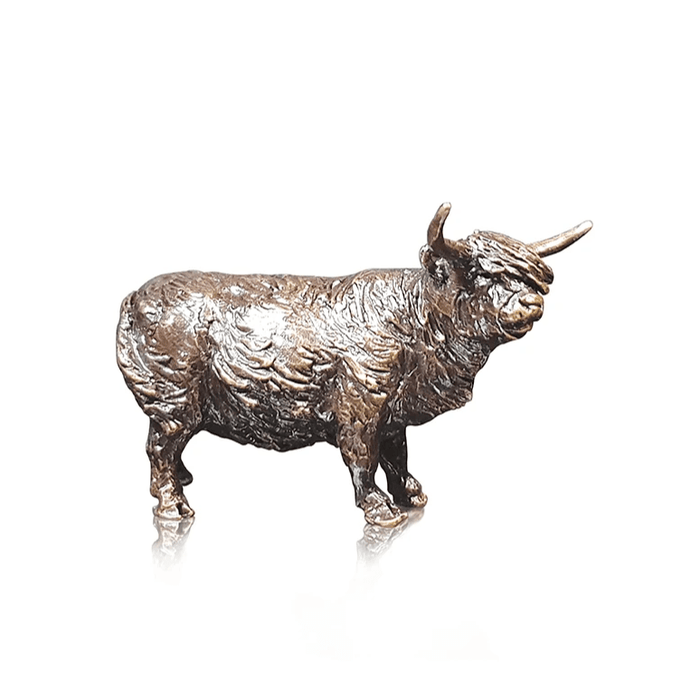 Art in Bronze Bronze Figurine Highland Cow Butler & Peach Miniature Bronze Sculpture 2092