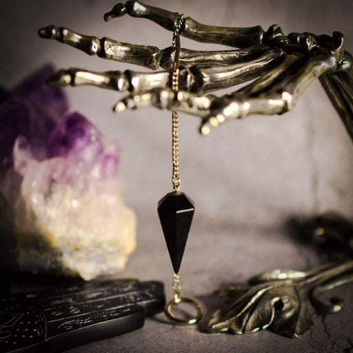 Crystal Classics Crystal Pendulum Black obsidian faceted Dowsing Pendulum