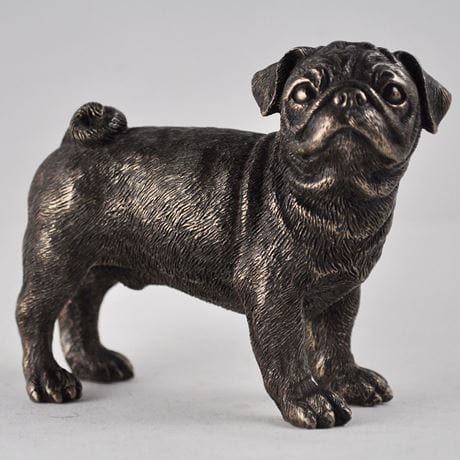 Fiesta P/Bronze Bronze Effect Pug Sculpture Dog Ornament Figurine 33827