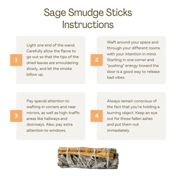 GLOBAL 1ST Smudge Stick Sage Smudge Sticks 7 Chakra 4" By Vie Naturals 3890