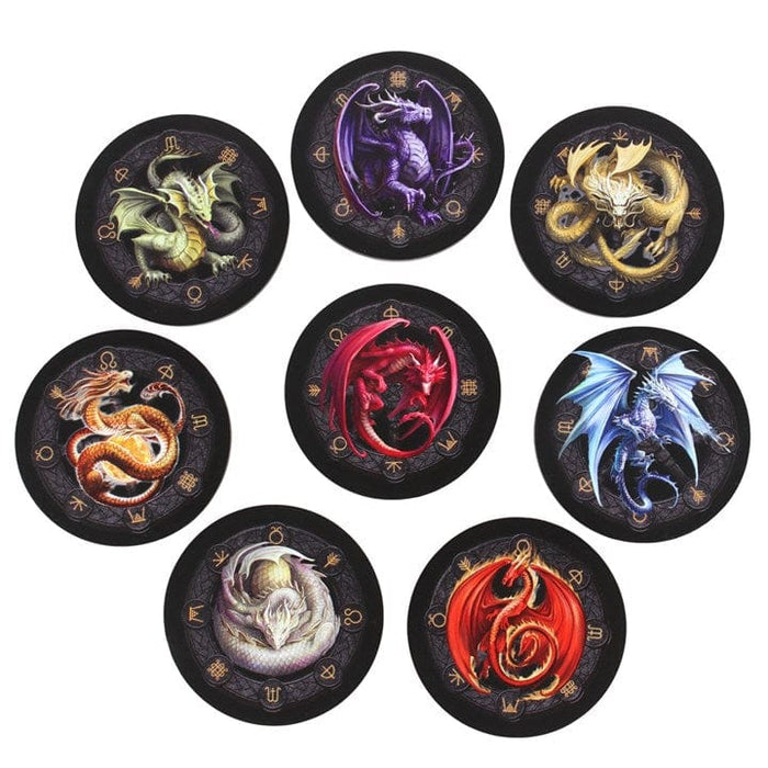 GOLDENHANDS Dragons of the Sabbats Coaster Set by Anne Stokes