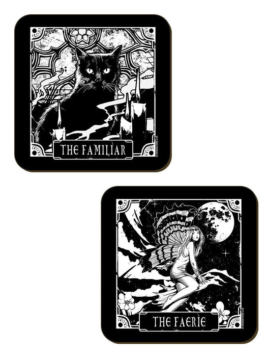 Grindstore Witch, Cauldron, Familiar & Faerie Set 4 Piece Coaster Set CSTRPK123