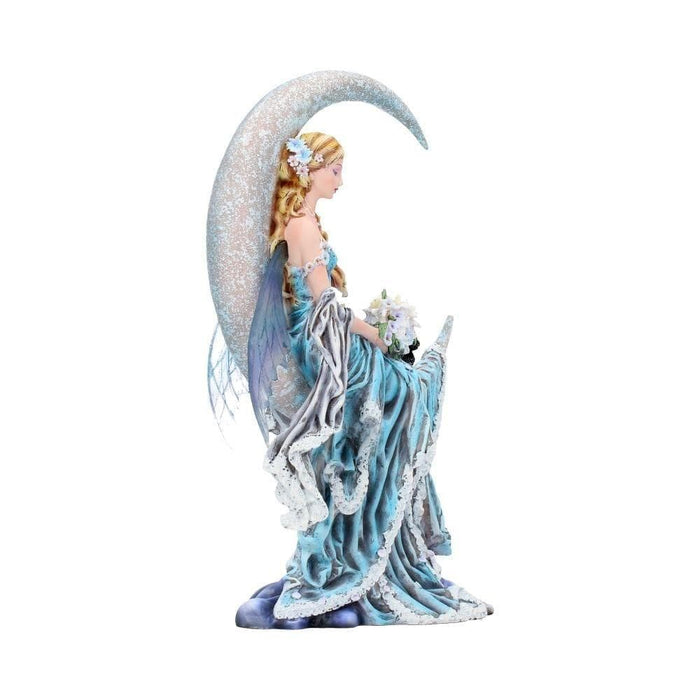 Nemesis Now Fairy Figurine Wind Moon Figurine By Nene Thomas Blue Crescent Moon Fairy and Cat Companion Ornament D3844K8