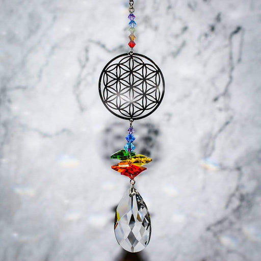 Wild Things Hanging Crystal Flower of Life Hanging Crystal Fantasy Rainbow Maker with Swarovski® Crystal 8061-FOL-RAI