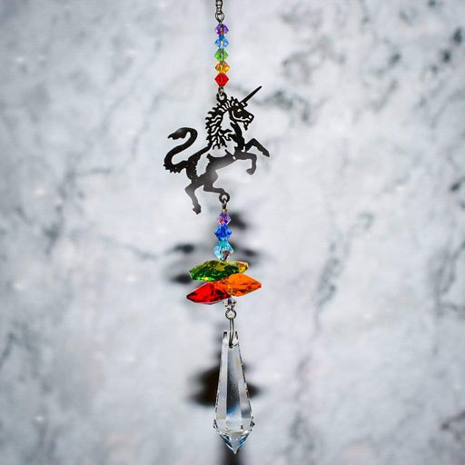Wild Things Hanging Crystal Unicorn Hanging Hanging Crystal Fantasy Rainbow Maker with Swarovski® Crystal 8061-UNI-RAI