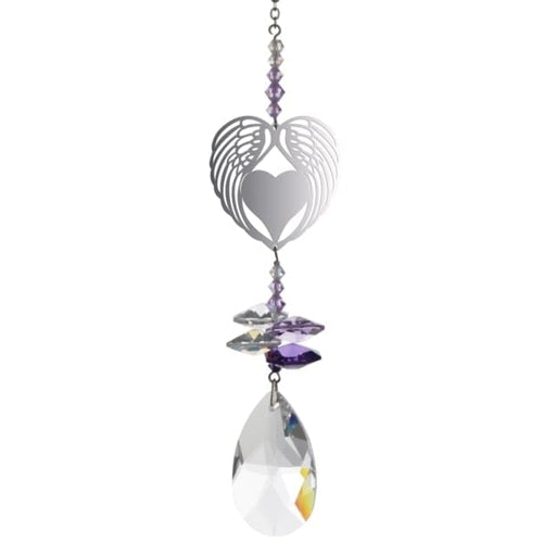 Wild Things Home and Garden Heart of Angel wings Crystal Fantasy  Purple 8061-AWH-PUR