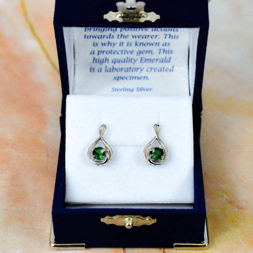 Zilver Designs Silver Jewellery Emerald Twist Solid 925 Sterling Silver Stud Earrings SE4222