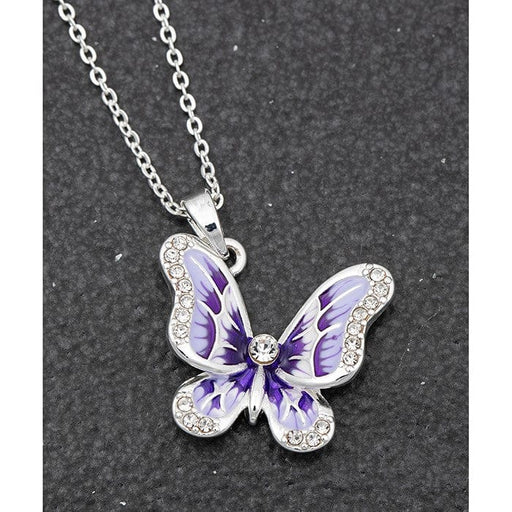 Joe Davies Butterfly Necklace Purple 204581