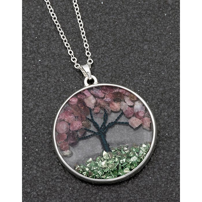 Joe Davies Tree Of Life Amethyst Silver Plated Necklace 324584