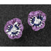 Joe Davies Violet Pansy Platinum Plated Stud Earrings 294644