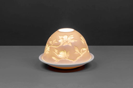 Light-Glow Magnolia Lithophane Dome Tealight Holder LD90125