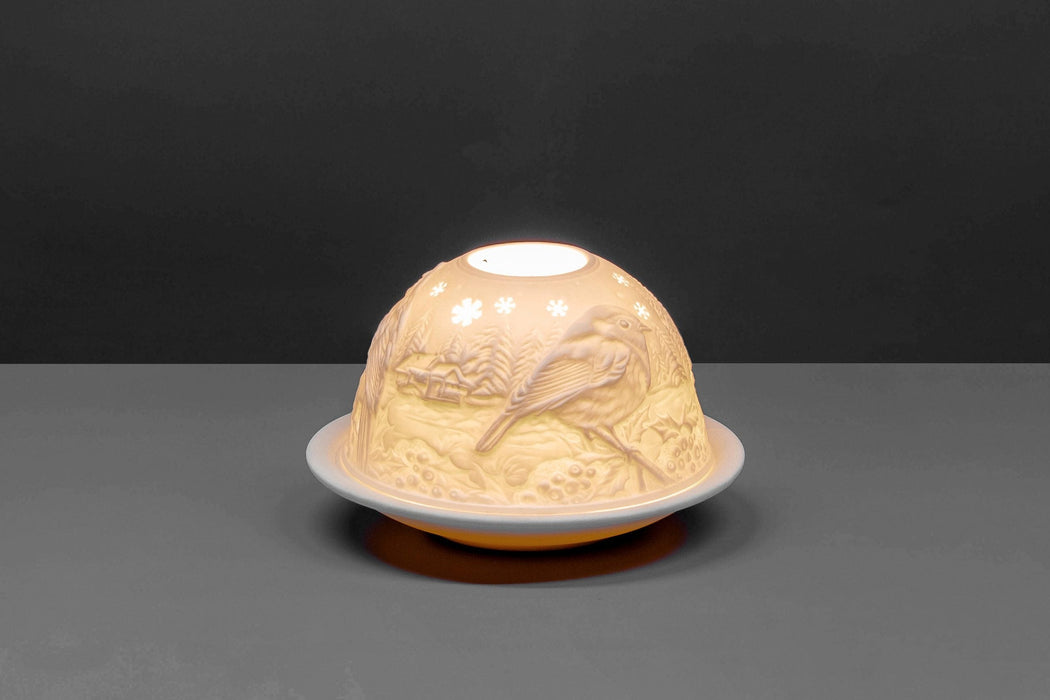 Light-Glow Robin Lithophane Dome Tealight Holder LD13010
