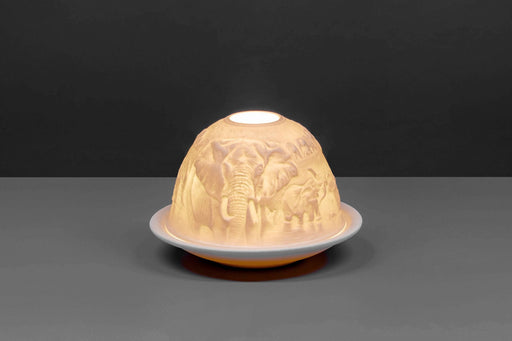 Light-Glow Savanna Elephants Lithophane dome LD90120