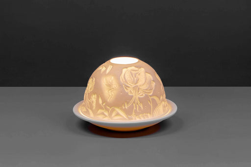 Light-Glow Tiger Lily And Fairies Lithophane Dome Tealight Holder LD90123