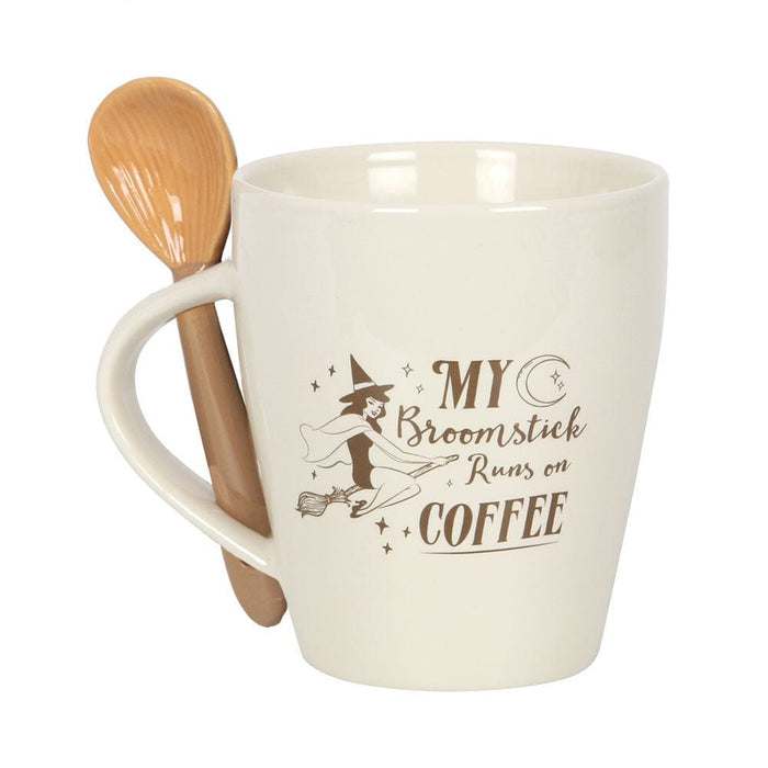 Something Different Wholesale My Broomstick Runs on Coffee Mug and Spoon Set BS_15323