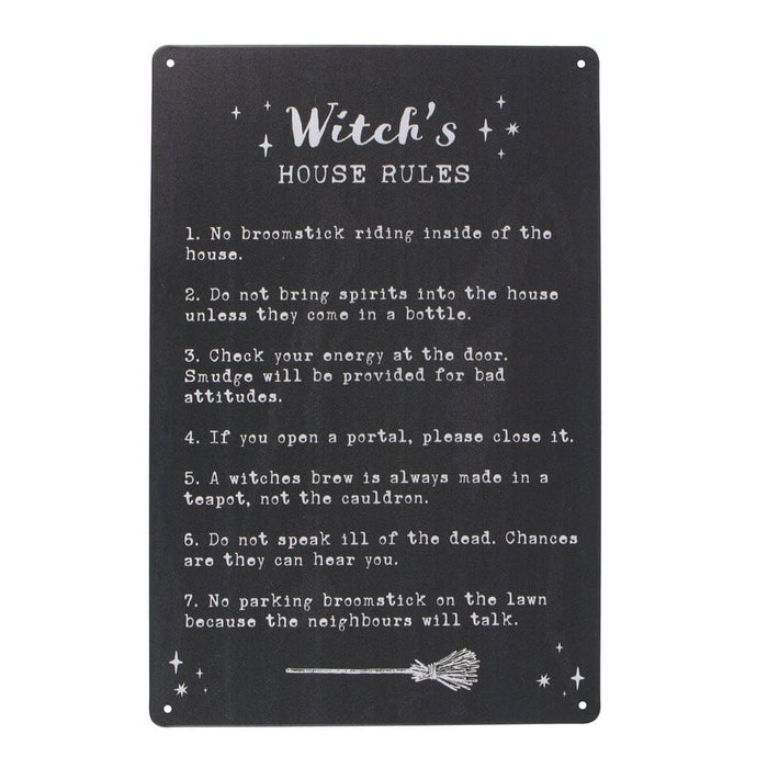 Something Different Wholesale Witch's House Rules Metal Sign KW_40822