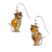 Talbot Fashions LLP Amber Paua Shell Cat Earrings TJ482