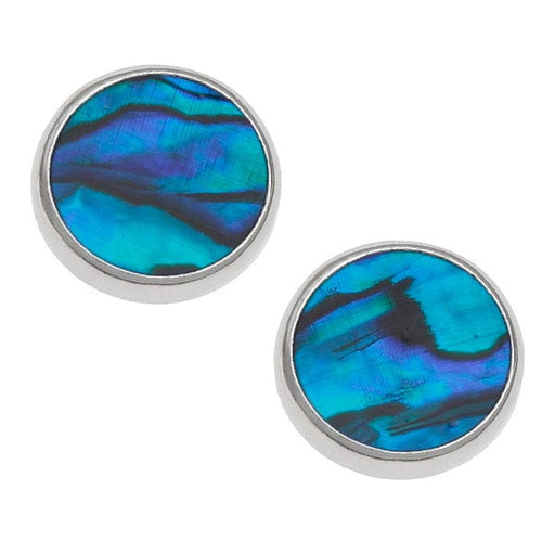 Talbot Fashions LLP Blue Paua Shell Round Stud Earring TJ603