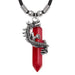 Talbot Fashions LLP Dragon And Red Agate Stone Cord Necklace F0305