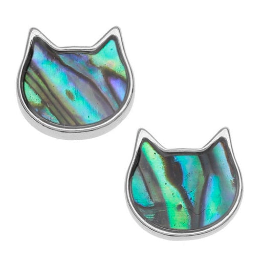 Talbot Fashions LLP Paua Shell Cat Face Stud Earrings TJ907