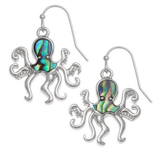 Talbot Fashions LLP Paua Shell Octopus Hook Earrings TJ313
