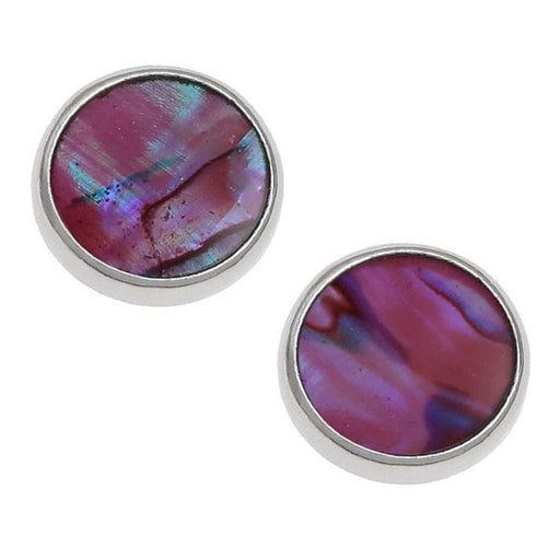 Talbot Fashions LLP Pink Paua Round Stud Earrings TJ596