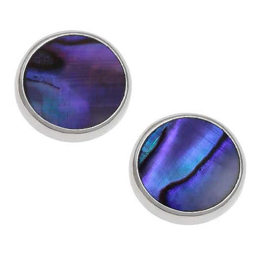 Talbot Fashions LLP Purple Paua Round Stud Earrings TJ597