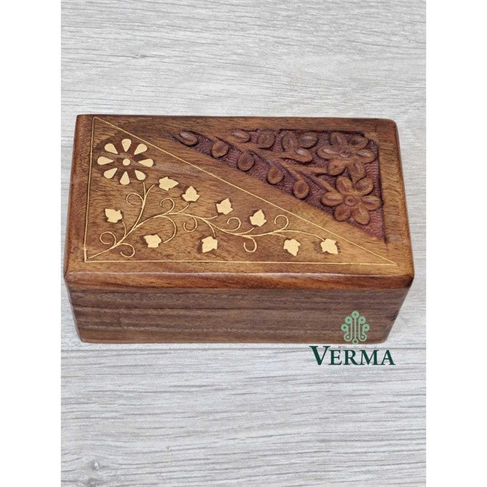 Verma Enterprises Carved Inlaid Box 5171-CL
