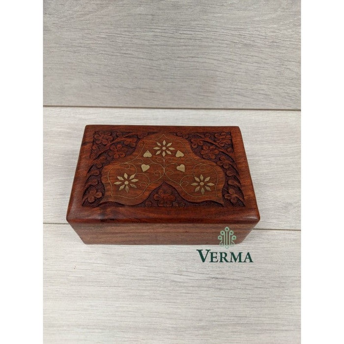 Verma Enterprises Carved Inlaid Box 5298-CL