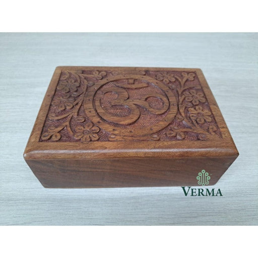 Verma Enterprises Carved Om Box 2206A-CI
