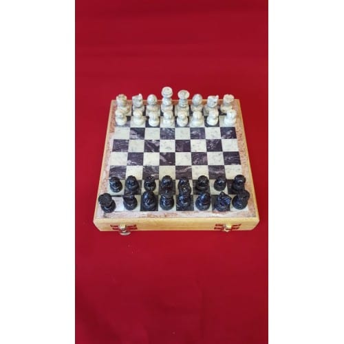 Verma Enterprises Chess Set/b Carved Chess Set 8"x8" CHESS-SET/B