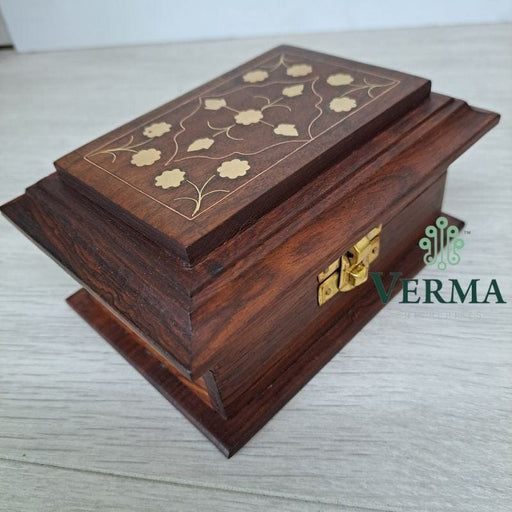 Verma Enterprises Floral Brass Inlaid Box 2225-CC