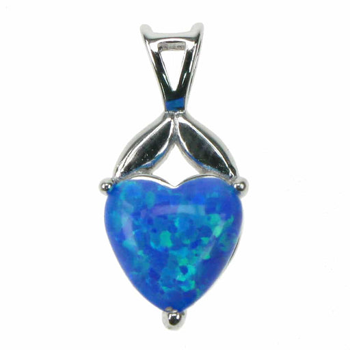 Zilver Designs Blue Opal Heart Pendant SP4450