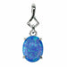 Zilver Designs Blue Opal Oval Claw Pendant SP4449