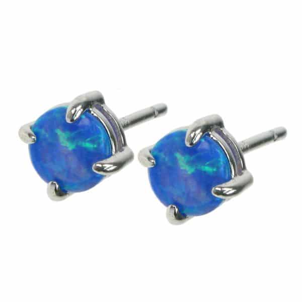 Zilver Designs Blue Opal Stud Earrings SE4448