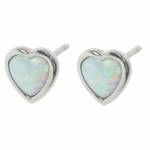 Zilver Designs Snow Opal Mini Heart Studs SE4684