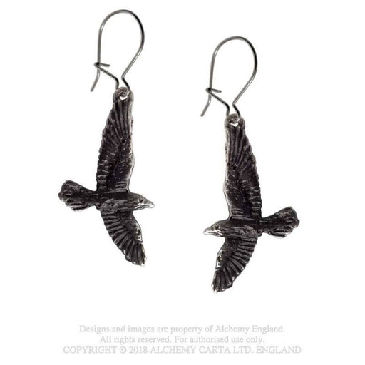 Alchemy ALCHEMY JEWELLERY Black Pewter Raven Droppers (ear rings) E333