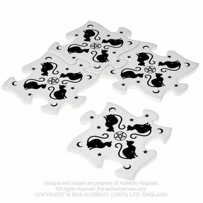 Alchemy Coasters Black Cats Set of 4 Jigsaw Coasters By Alchemy CJ3