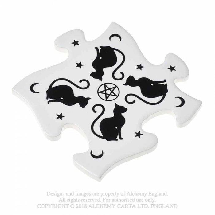 Alchemy Coasters Black Cats Set of 4 Jigsaw Coasters By Alchemy CJ3