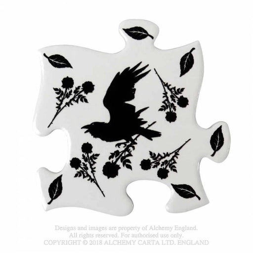 Alchemy Coasters Black Raven & Rose Set of 4 Jigsaw Coasters By Alchemy CJ5