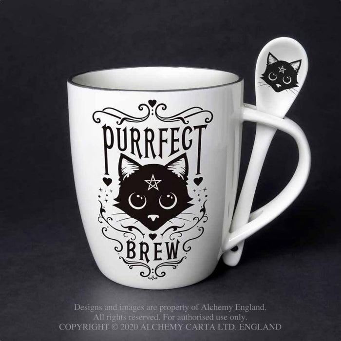 Alchemy Mug Purrfect Brew: Mug and Spoon Set By Alchemy ALMUG20