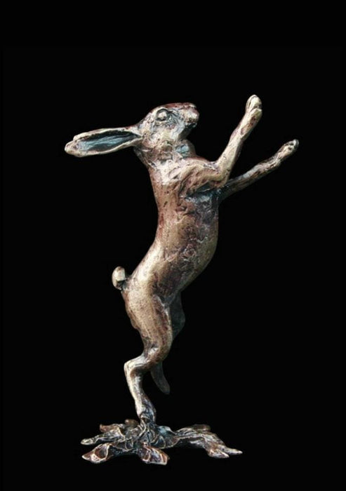 Art in Bronze Bronze Figurine Boxing Hare Butler & Peach Miniature Bronze Sculpture 2041