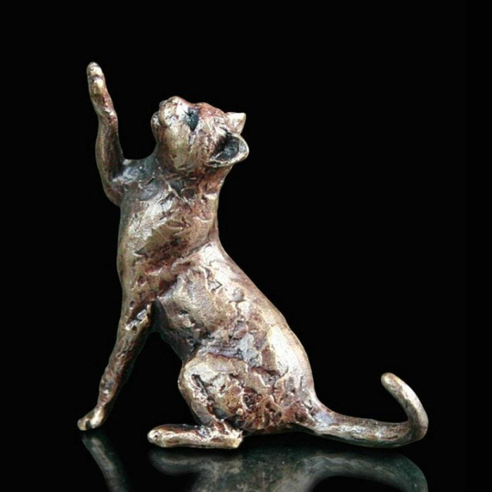 Art in Bronze Bronze Figurine Cat Sitting Butler & Peach Miniature Bronze Sculpture 2025