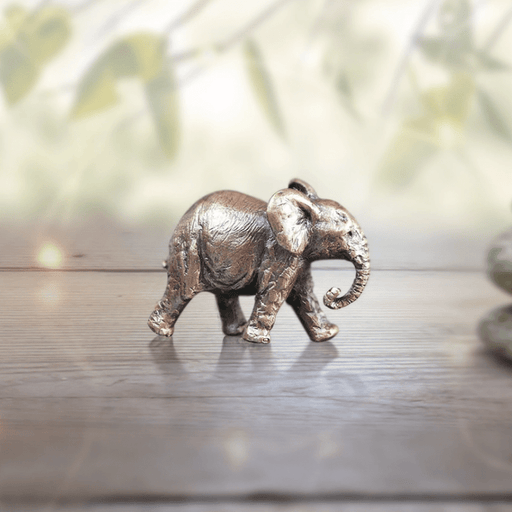 Art in Bronze Bronze Figurine Elephant Butler & Peach Miniature Bronze Sculpture 2000