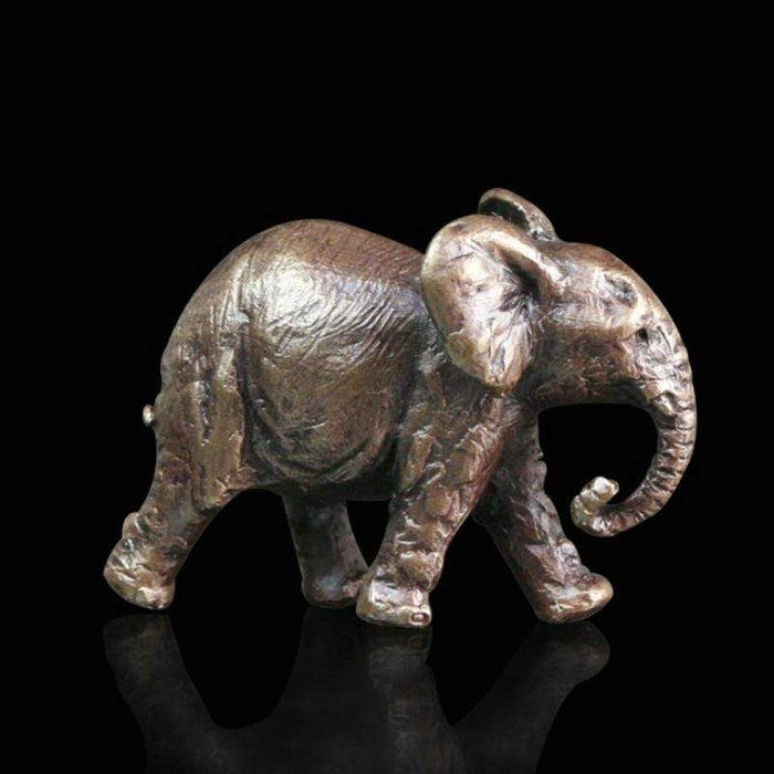 Art in Bronze Bronze Figurine Elephant Butler & Peach Miniature Bronze Sculpture 2000