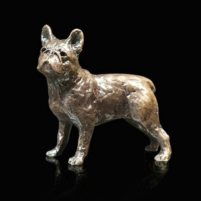 Art in Bronze Bronze Figurine French Bull Dog Butler & Peach Miniature Bronze Sculpture 2085