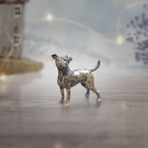 Art in Bronze Bronze Figurine Jack Russel Butler & Peach Miniature Bronze Sculpture 2071