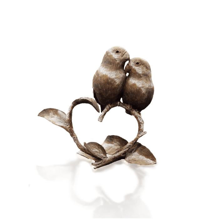 Art in Bronze Bronze Figurine Lovebirds Butler & Peach Miniature Bronze Sculpture 1141